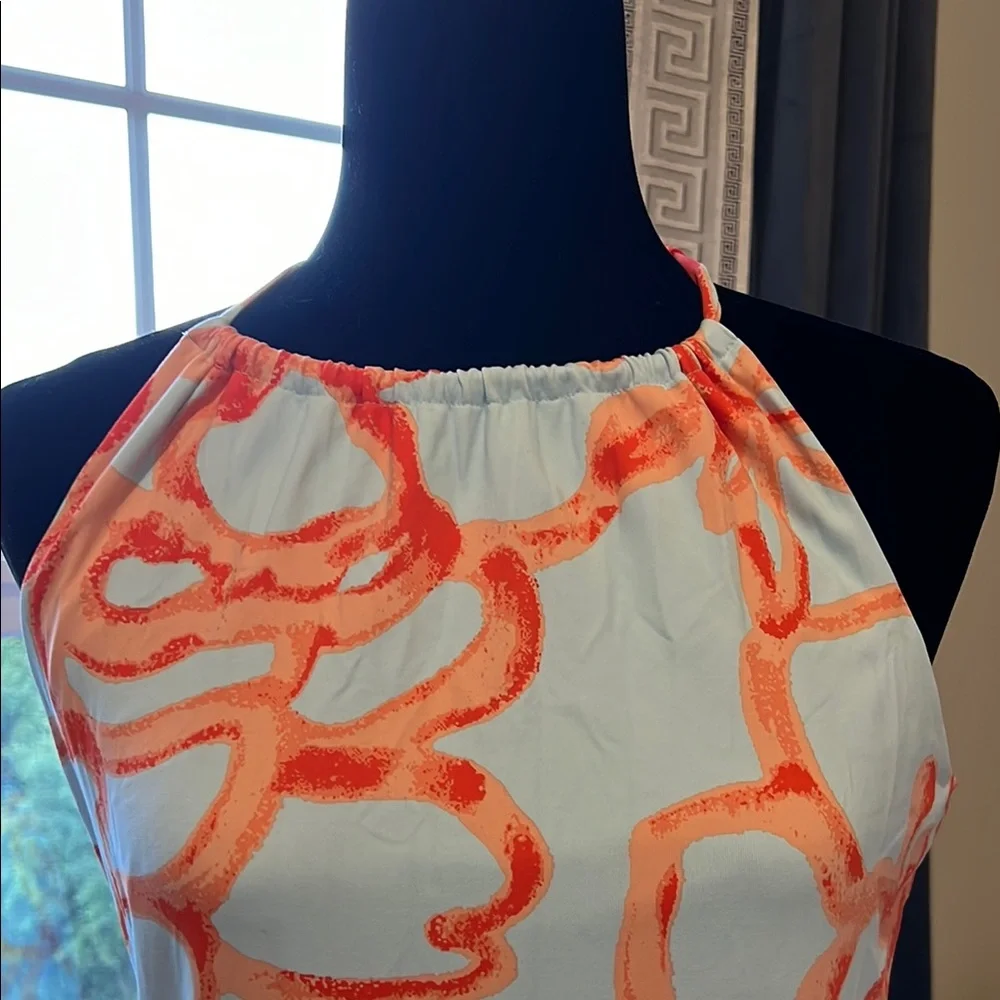 J. McLaughlin Orange Sheath Halter Mini Dress - Picture 2 of 3